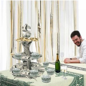 Money-Themed Dollar Bill 3-Tier Stand